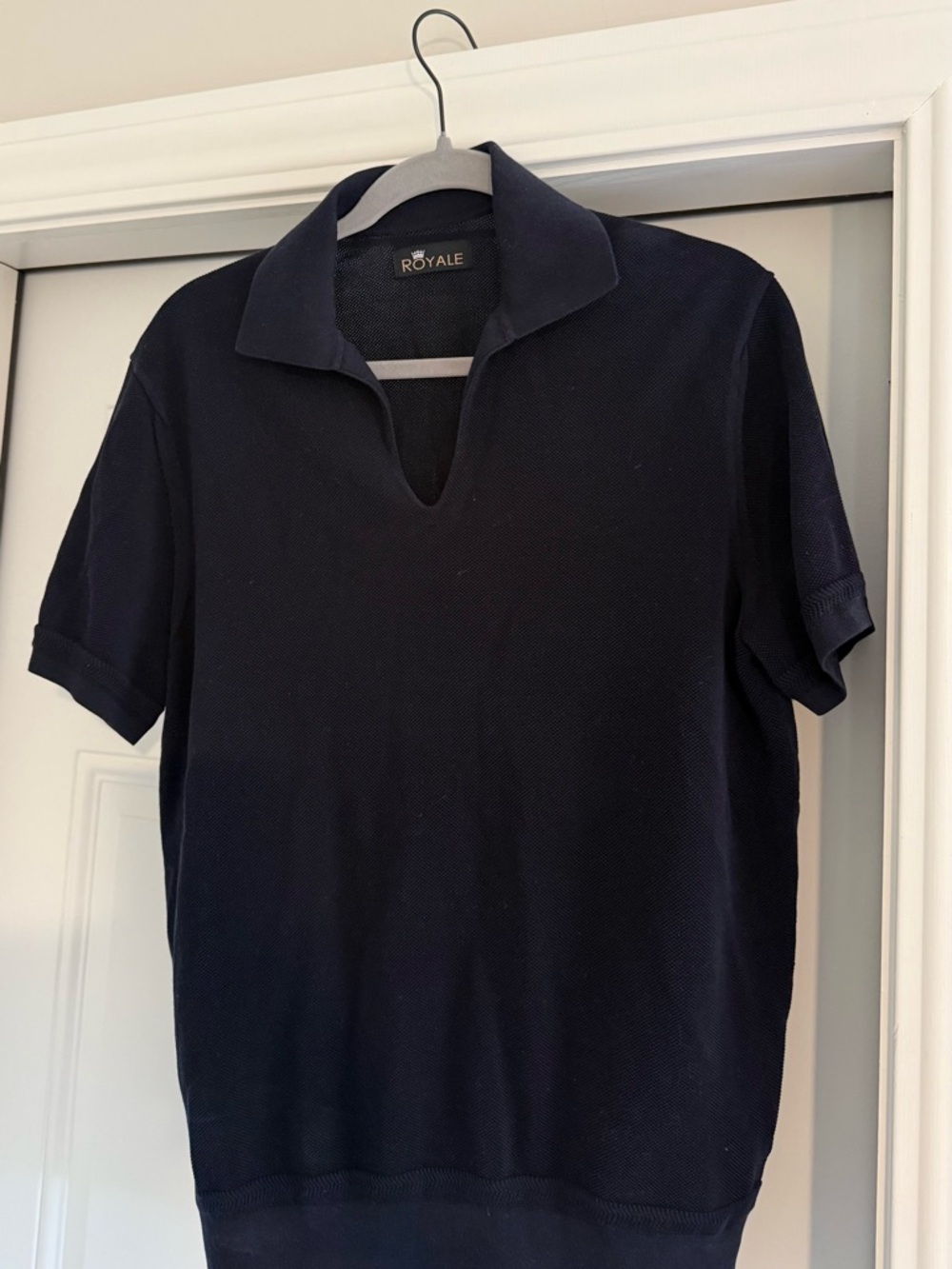 Men's Navy Short-Sleeve Knit Polo